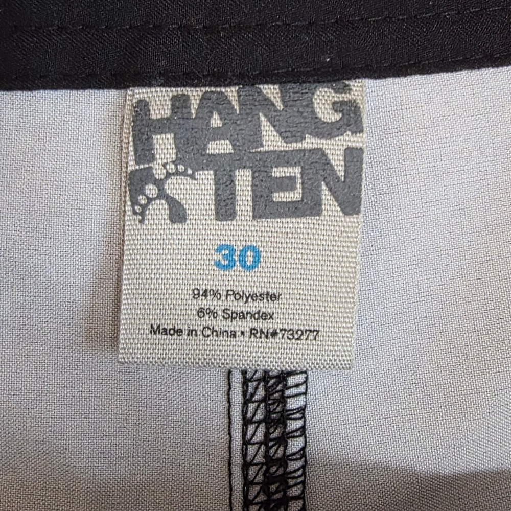 Hang Ten Board Shorts Mens 30 Grey Orange Striped Surf Swim Trunks Cargo Pocket - Picture 2 of 5